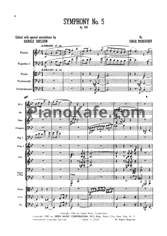 Ноты Сергей Прокофьев - Симфония №5 (Op. 100) - PianoKafe.com