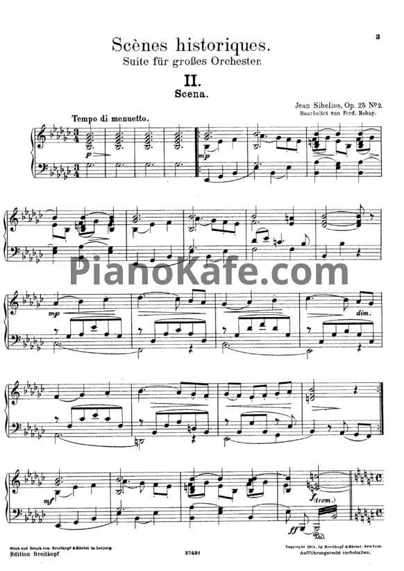 Ноты Ян Сибелиус - Scena (Op. 25, №2) - PianoKafe.com