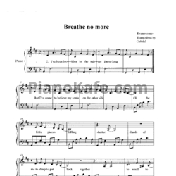 Ноты Evanescence - Breathe no more - предпросмотр