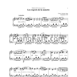 Ноты Шарль Алькан - Les regrets de la nonette - предпросмотр