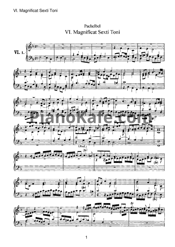 Ноты Иоганн Пахельбель - Фуга "Magnificat Sexti Toni" - PianoKafe.com