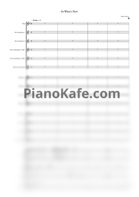 Ноты Hugo Strasser - So what's new (Партитура и партии) - PianoKafe.com