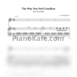 Ноты Jack Savoretti - The way you said goodbye - предпросмотр