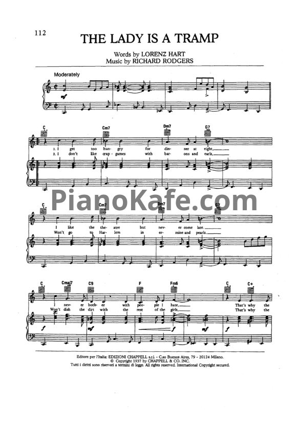 Ноты Frank Sinatra - The lady is a tramp - PianoKafe.com