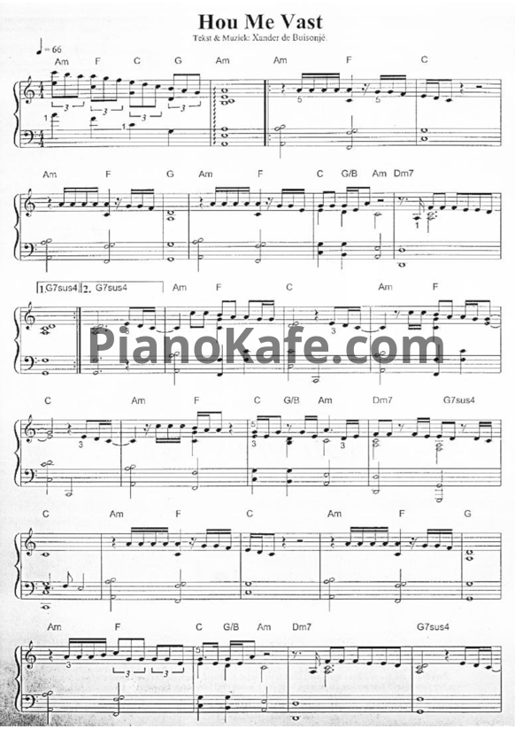 Ноты Volumia! - Hou Me Vast - PianoKafe.com