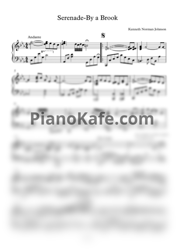 Ноты Kennet Norman Johnson - Serenade-By a Brook - PianoKafe.com