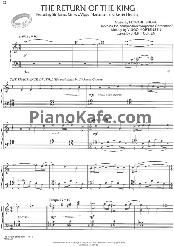 Ноты Howard Shore - Return of the king - PianoKafe.com