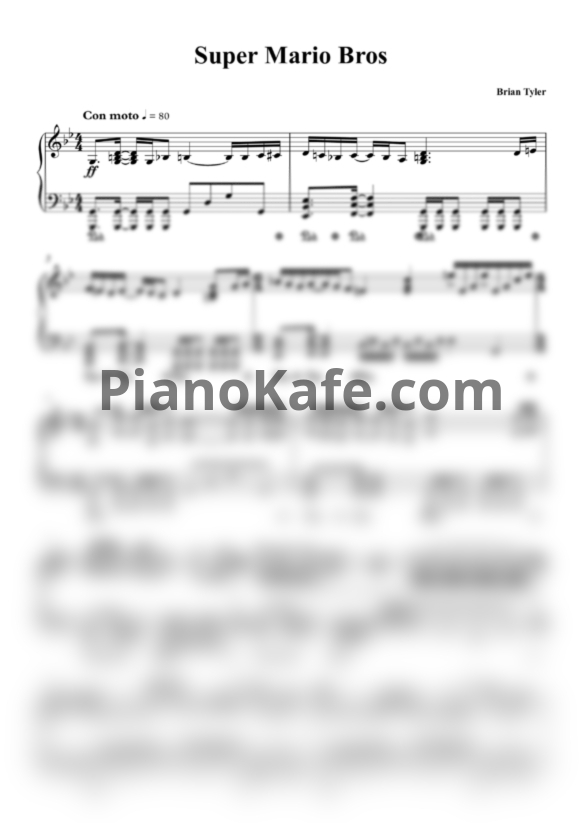 Ноты Brian Tyler - Super Mario Bros - PianoKafe.com