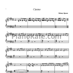 Ноты Britney Spears - Circus - предпросмотр