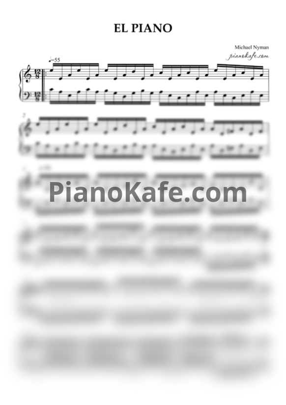 Ноты Michael Nyman - El piano - PianoKafe.com