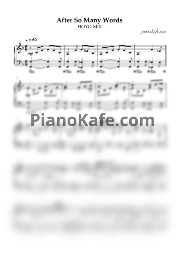 Ноты HOYO-MiX - After so many words? (Piano cover) - PianoKafe.com