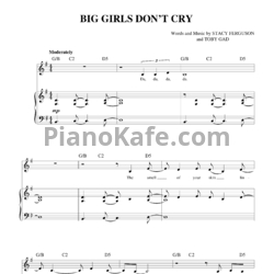Ноты Fergie - Big girls don't cry - предпросмотр
