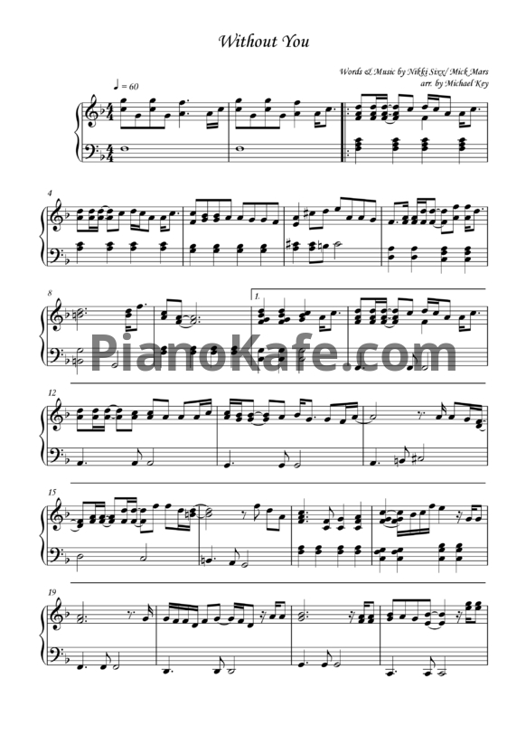 Ноты Mariah Carey - Without you - PianoKafe.com
