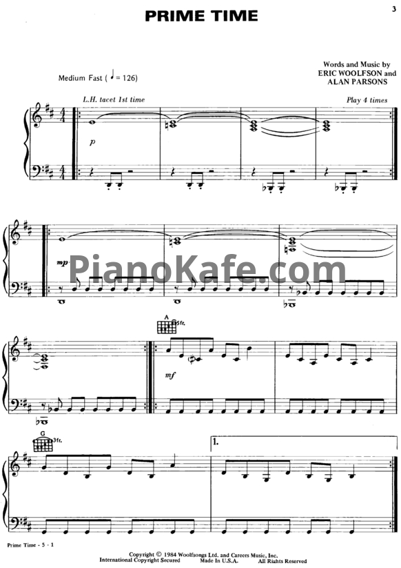 Ноты Alan Parsons Project - Ammonia avenue (Songbook) - PianoKafe.com