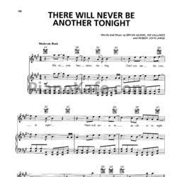 Ноты Bryan Adams - There will never be another tonight - предпросмотр