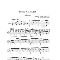 Ноты Д. Скарлатти - Соната K77/L168 - предпросмотр