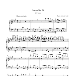 Ноты Antonio Soler - Sonata No. 78 in F# minor - предпросмотр