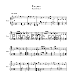 Ноты Justin Bieber - Purpose - предпросмотр