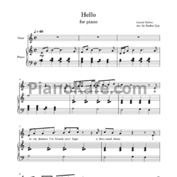 Ноты Lionel Richie - Hello (arr. by Ruden Ilya) - предпросмотр