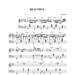 Ноты Eminem - Beautiful - предпросмотр