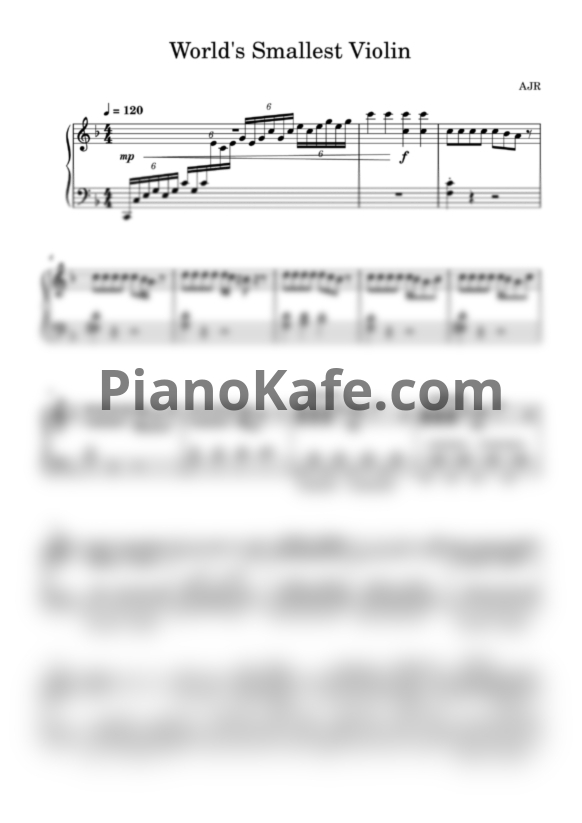 Ноты AJR - World's smallest violin - PianoKafe.com
