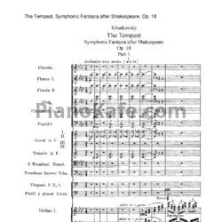 Ноты П. Чайковский - Симфоническая фантазия "Буря" Op. 18 (Партитура) - предпросмотр