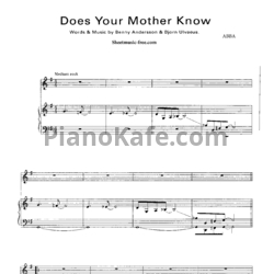 Ноты ABBA - Does your mother know - предпросмотр