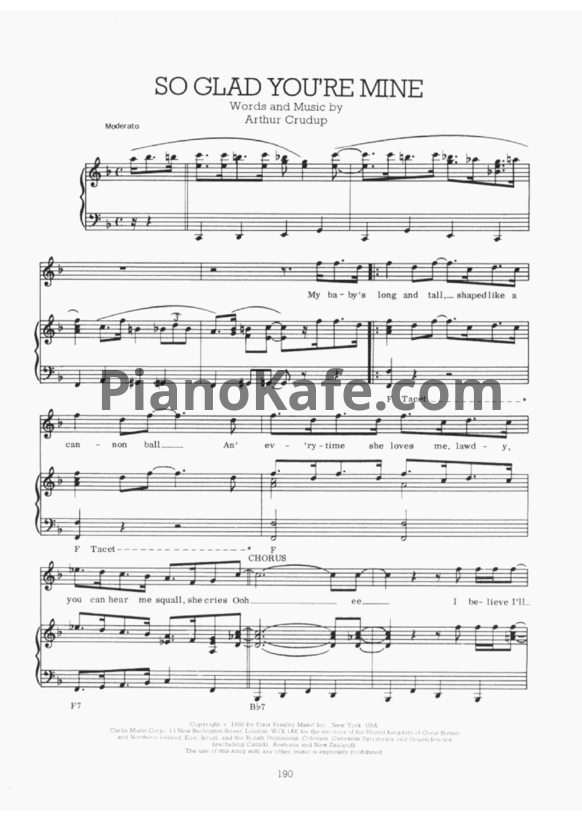 Ноты Elvis Presley - So glad you're mine - PianoKafe.com