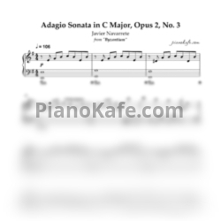 Ноты Javier Navarrete - Sonata in C Major, Opus 2, No. 3 - Adagio - предпросмотр