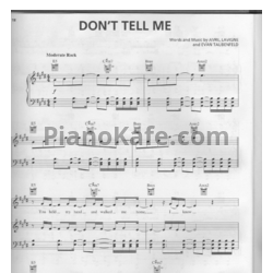 Ноты Avril Lavigne - Don't tell me - предпросмотр