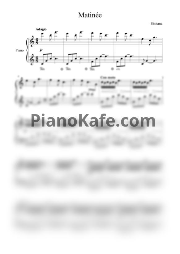 Ноты Sinitana - Matinée - PianoKafe.com