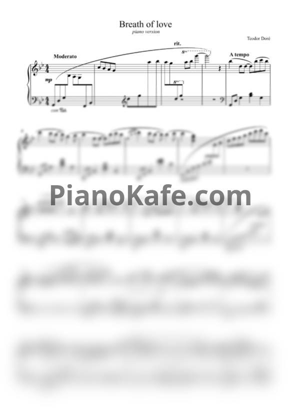 Ноты Фёдор Бирючев aka Teodor Doré - Breath of love - PianoKafe.com