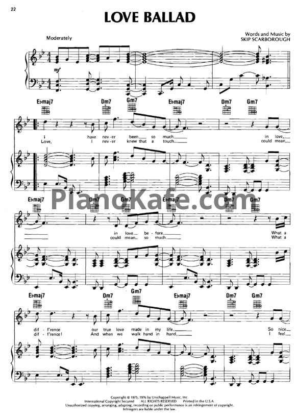 Ноты George Benson - Love ballad - PianoKafe.com
