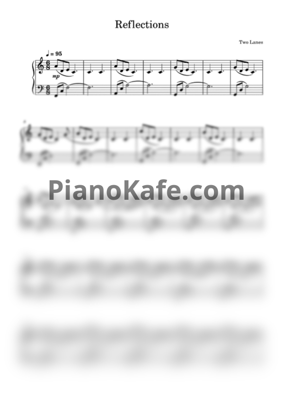Ноты Two Lanes - Reflections - PianoKafe.com