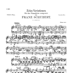 Ноты Франц Шуберт - 10 Вариаций для фортепиано (D 156) - предпросмотр