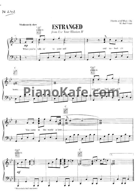 Ноты Guns'n'Roses - Estranged - PianoKafe.com
