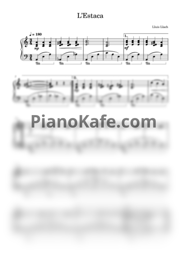 Ноты Lluis Llach - L’Estaca - PianoKafe.com