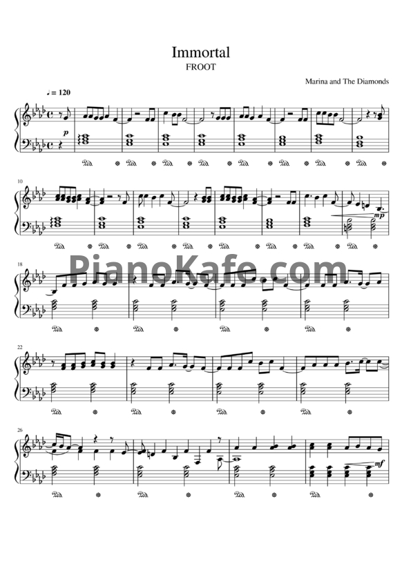 Ноты Marina And The Diamonds - Immortal - PianoKafe.com