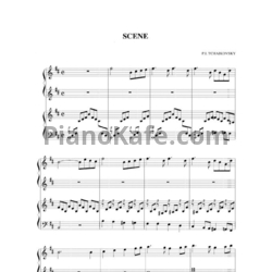 Ноты П. Чайковский - Сцена (для 2 фортепиано) - предпросмотр