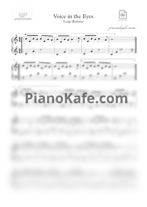 Ноты Luigi Rubino - Voice in the eyes - PianoKafe.com