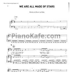 Ноты Moby - We are all made of stars - предпросмотр