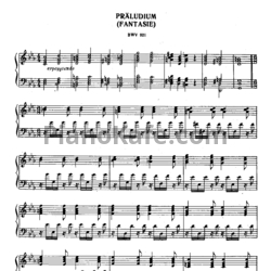 Ноты И. Бах - Прелюдия (Фантазия) до минор (BWV 921) - предпросмотр