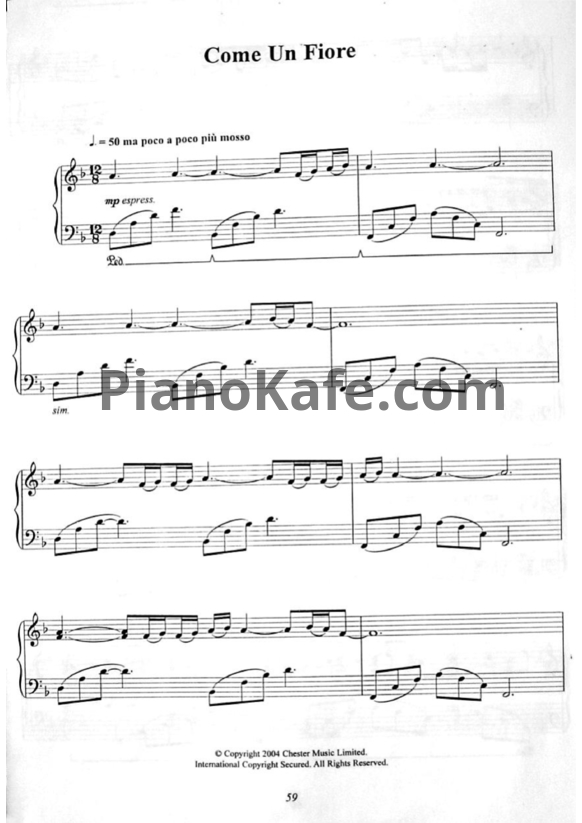 Ноты Ludovico Einaudi - Come un fiore - PianoKafe.com