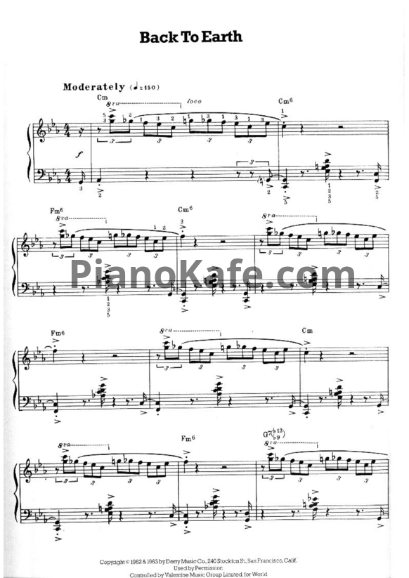 Ноты Dave Brubeck - Back to tarth - PianoKafe.com