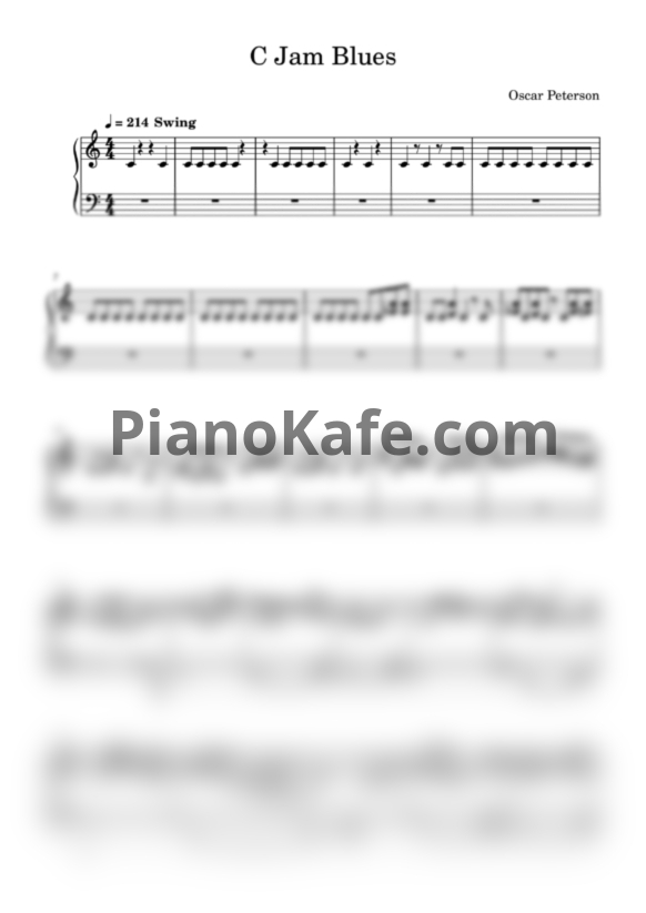 Ноты Oscar Peterson - C Jam Blues - PianoKafe.com
