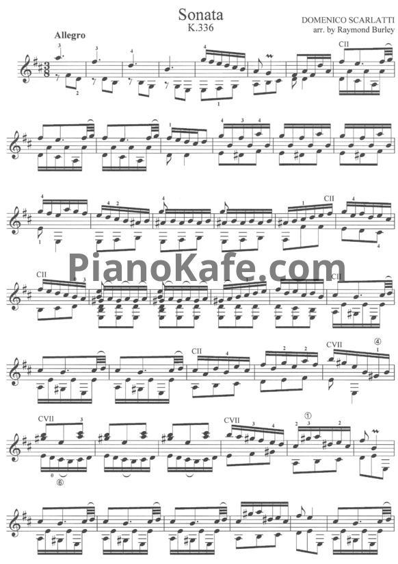 Ноты Д. Скарлатти - Соната K336 - PianoKafe.com