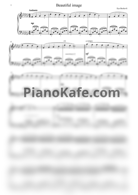 Ноты Ilya Beshevli - Beautiful image - PianoKafe.com