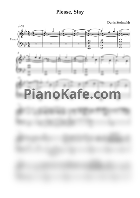 Ноты Denis Stelmakh - Please, stay - PianoKafe.com