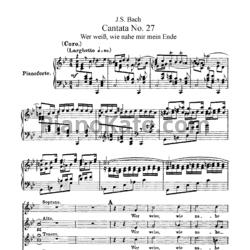 Ноты И. Бах - Кантата №27 "Wer weib, wie nahe mir mein ende" (BWV 27) - предпросмотр