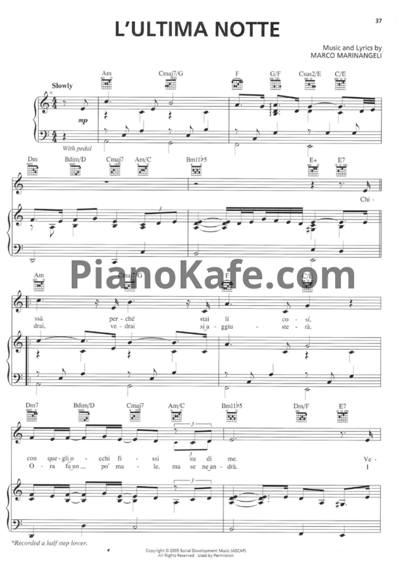 Ноты Josh Groban - L'Ultima notte - PianoKafe.com